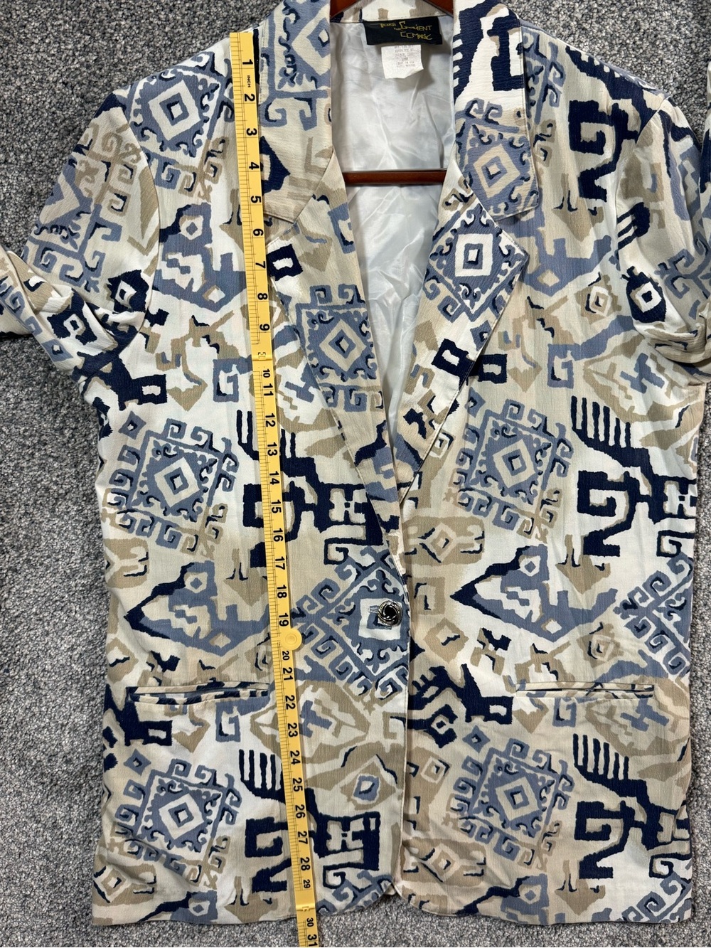 Vintage Toni Garment for C.C. Magic Blazer Womens Medium Abstract Aztec USA - Picture 8 of 12